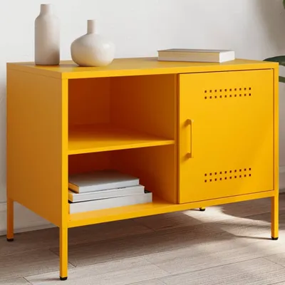 Immagine prodotto di Maison Exclusive - Mobile TV giallo senape 68x39x50,5 cm acciaio
