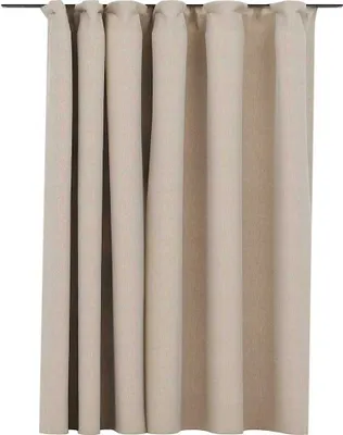 Produktbild von vidaXL Verdunkelungsvorhang mit Haken Leinenoptik Beige 290x245 cm