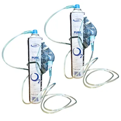 Produktbild von Sauerstoff Dose Mit Mundstück Und Schlauch Sauerstoffflasche Tragbarer 99,5% 15L x2