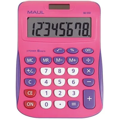 Produktbild von MAUL Tischrechner MJ 550 LCD-Anzeige 1-zeilig, 8 Ziffern Solar Batterie 15.5 x 11 x 2.5 cm pink