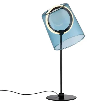 Obrázok produktu pre Stolná lampa Zula, čierna, s modrým sklom