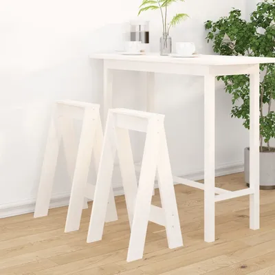 Produktbild von "2026 Promotion" Hocker 2 Stk. - Hohe Qualität - Weiß 40x40x75 cm Massivholz Kiefer - Hocker CC28970