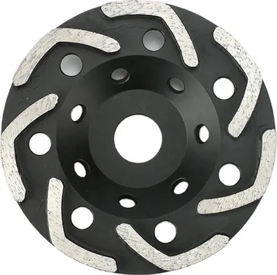 Produktbild von Trade-Shop Diamant V-Segmente Schleifteller Schleiftopf Ø 125mm 22,23mm Bohrung für Beton Estrich Kalksandstein Mauerwerk Naturstein Fliesenkleber