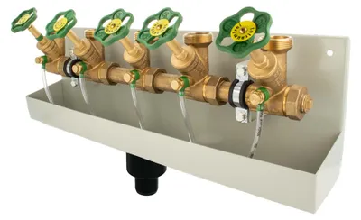 Produktbild von SCHLÖSSER Kompakt-Verteilerstation 5-Strang Verteiler - Zulauf 1 Zoll - DN 25, mit Ablaufrinne