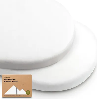 Produktbild von 2-Pack  Spannbettlaken Babybett für Mädchen, Jungen - 100% Baumwolle Kinderwagen, Stubenwagen & Wiegen Matratze Bezug, Unisex Beistellbett (Soft