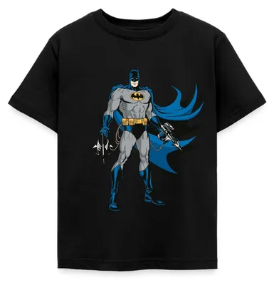 Produktbild von Spreadshirt DC Comics Batman Mit Gadgets Kinder T-Shirt, 110/116 (5-6 Jahre), Schwarz