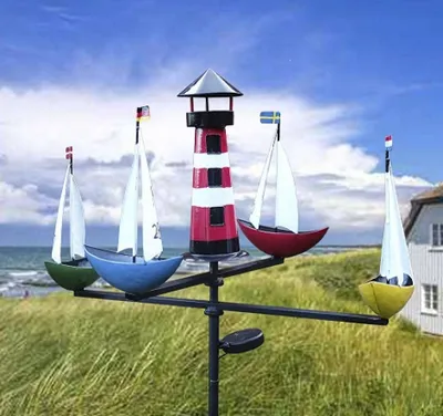 Produktbild von Windspiel Schiffskarussell mit Beleuchtung, Maritim