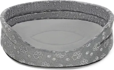 Produktbild von SuperKissen24. Hundebett für Hunde oder Katze- Waschbar Hundekissen - -Zertifikat - Wasserdicht Hundesofa - Oval - 97 cm x 83 cm - Dunkelgrau