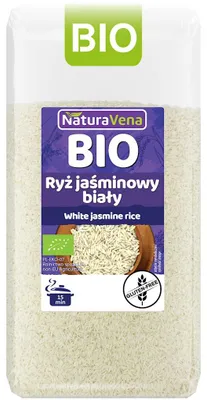 RYŻ JAŚMINOWY BIAŁY BEZGLUTENOWY BIO 500 g - NATURAVENA