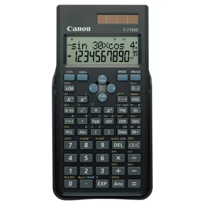 Produktbild von Canon F-715SG, Tasche, Wissenschaftlicher Taschenrechner, 12 Ziffern, 2 Zeilen, Batterie/Solar, Schwarz