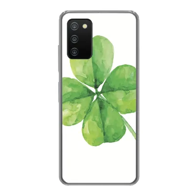 Produktbild von MuchoWow® Handyhülle Schutzhülle Hülle für Samsung Galaxy A03s Vierblättriger Klee - Aquarell - Pflanze Silikon Softcase Handy Hülle - Schutz