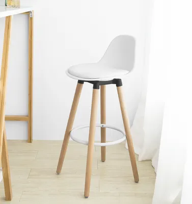 Produktbild von SoBuy FST70-W Barhocker Barstuhl Tresenhocker Barstuhl mit Rücklehne Fußstütze