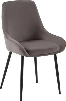Produktbild von Esszimmerstuhl PUNAR - Samt Anthrazit 50x53x86 cm Schwarz | Essstühle Esszimmerstühle Küchenstühle Wohnzimmerstühle