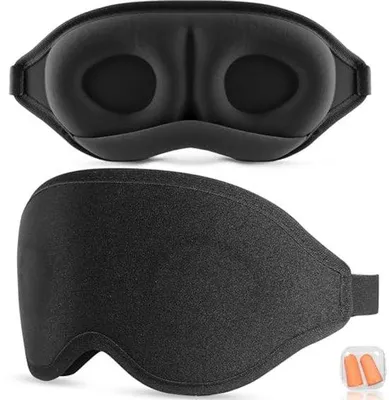 Produktbild von Schlafmaske für Seitenschläfer, 3D-Augenmaske, lichtdicht, elastisch, schwarz