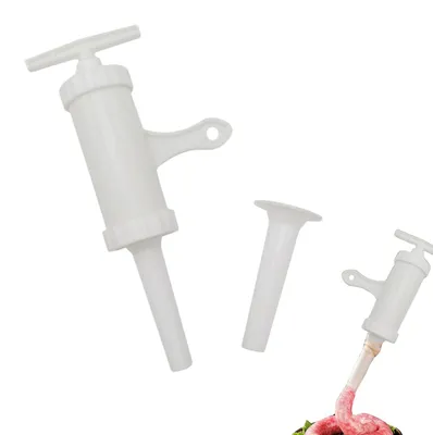 Wurstfüllmaschine, manuell, 2 Aufsätze, Kunststoff, weiß