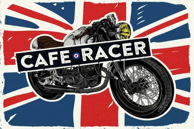 Zdjęcie produktu dla vianmo Drewniany znak 12x18 cm Motorcycle Cafe Racer Motorrad UK