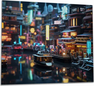 Produktbild von Wallario Herdabdeckplatte aus Glas, Größe 60 x 52 cm 1-teilig, Motiv Stadt bei Nacht