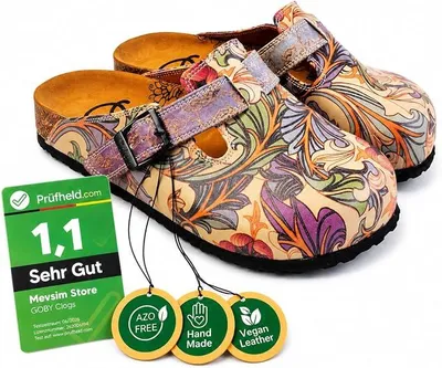 Produktbild von Goby Clogs Schuhe für Damen – Handgefertigte - Mädchen- und Damenschuhe für den Alltag - Farbiger Druck - Bequem & Langlebig - EVA-Sohle – Niedliche Eulen