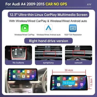 Imagen del producto de Reproductor de audio para coche - Sistema multimedia - Sistema de navegación - Radio para coche - Estéreo para coche - Pantalla táctil de 10,25 pulgadas