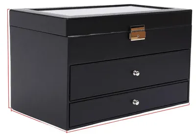 Productafbeelding van Sieradenorganizer, 3-laags, grote capaciteit, zwart