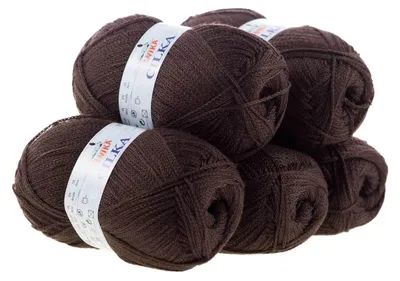 500g Strickgarn CILKA by VLNIKA Klassikgarn Strickwolle mit Schimmereffekt, dunkelbraun