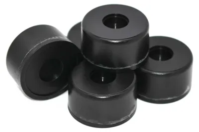 5 Rassel-Dosen zum Einnähen schwarz 50 x 26mm