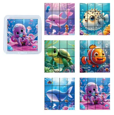 Produktbild von Magnetwuerfel Zauberwuerfel-Set 16 Wuerfel Puzzle mit 6 Modellen in 1 Puzzles Lernspielzeug Wuerfel fuer Kinder, Lila