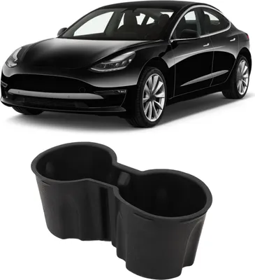 Immagine prodotto di Inserti doppio portabicchieri per console centrale, ricambio centrale nero per Tesla Model 3 Y 2021-2024