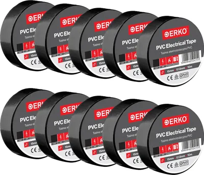 Productafbeelding van PVC Isolatietape 15mm x 10m, 10stuks, Zwart, voor elektrische toepassingen