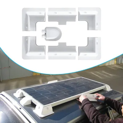 Produktbild von Solarpanel Halterung 7-teilig, Bohrfreie Solarmodul Montagehalterung für Wohnmobil Dach, Caravan, Camper, Yacht und Flachdach, Weiß