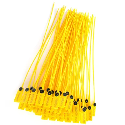 Image de 100pcs Yellow Package Transportation Truck Plastic Security Seal 40cm Label Cable Ties with Number
