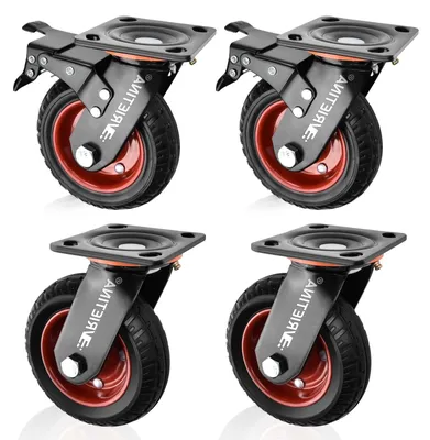 Image de Ensemble de 4 roulettes robustes de 200 mm avec frein