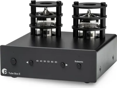Produktbild von Pro-Ject Tube Box E, Schwarz, 20 - 20000 Hz, 2000 Ohm, 63 dB, 0,03%, 1 W