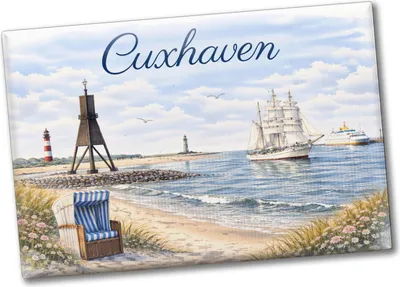 Produktbild von Cuxhaven Strandkorb Segelschiff Souvenir Souvenir Magnet
