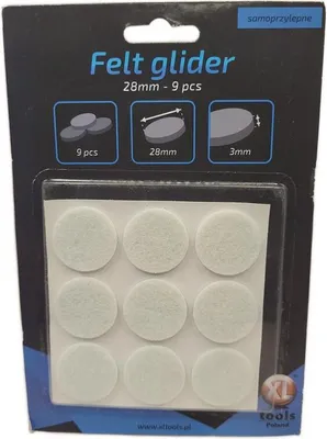Produktbild von Möbelfilz Filzgleiter 28 mm 9 Stk. Weiß