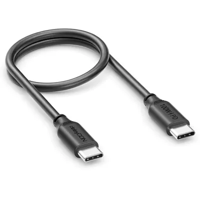 Produktbild von deleyCON 0,30m USB-C Kabel PD3.0 100W Schnellladekabel - Schwarz