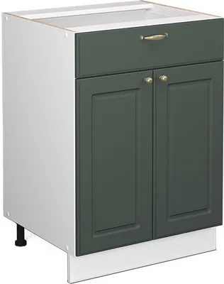 Produktbild von Küchenunterschrank Vicco Fame-Line Grün-Gold Landhaus 60 cm mit Schublade, ohne Arbeitsplatte, Model 38015