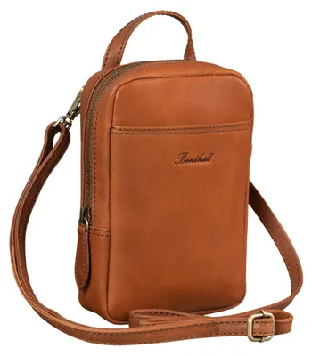 Produktbild von Benthill Wandertasche Echt-Leder - Tasche aus Rindsleder - Umhängetasche mit Reißverschluss - Kleine Schultertasche / Bag Beutel