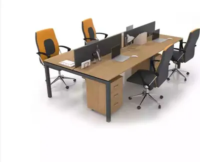 Image de Grand bureau Aménagement de bureau Team Table 4 personnes Tables Meubles de bureau