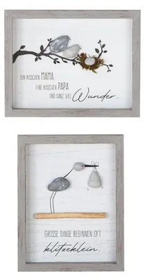 Immagine prodotto di GILDE Steinbild, rechteckig, "Klitzeklein", Spruch, Kunstharz, grau, VE 4, 2fach sortiert, L. 4 cm, B. 25 cm, H. 20 cm