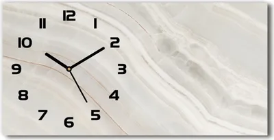 Produktbild von Wanduhr aus Glas – 60x30 cm - Glasbild - Glasuhr - Gehärtetes Glas - schwarze-zeiger - Marmor Textur