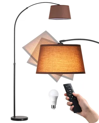 Zdjęcie produktu dla Lampa podłogowa EDISHINE do salonu z regulacją jasności, lampa łukowa o wysokości regulowanej w zakresie 143–176 cm, z magnetycznym pilotem i obrotową głowicą