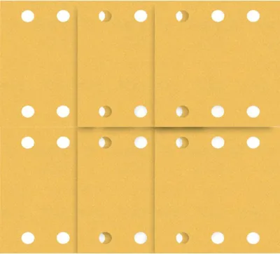 Imagen del producto de Juego de hojas de lija EXPERT C470 para lijadoras orbitales, 115x140 mm, grano K40-180, 6 agujeros, juego de 10 unidades