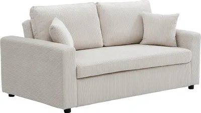 Produktbild von Schlafsofa 3-Sitzer - Cordstoff - Beige - INIZOR