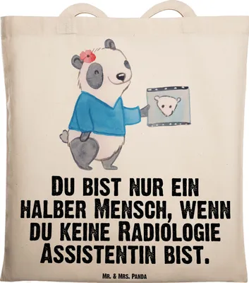 Produktbild von Mr. & Mrs. Panda Schultasche Radiologie Assistentin Herz - Transparent - Geschenk, Tasche, Tote Bag, Jutebeutel, Baumwolltasche, Laptoptasche