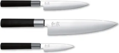 Produktbild von Kai Wasabi Messer Set 3tlg Kochmesser + 2 Allzweckmesser 67-W14
