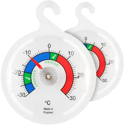 Kühlschrank-Gefrierthermometer, 65 mm, Duo-Set, farbige Zonen