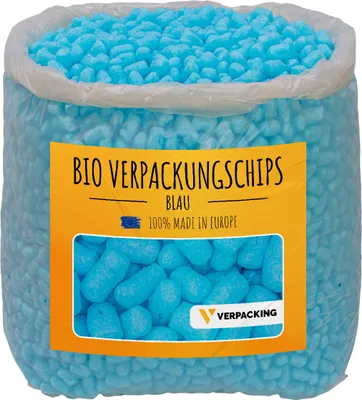 Produktbild von verpacking  Verpackungschips aus Maisstärke [Farbe & Menge wählbar] Füllmaterial für Pakete Blau 25 Liter