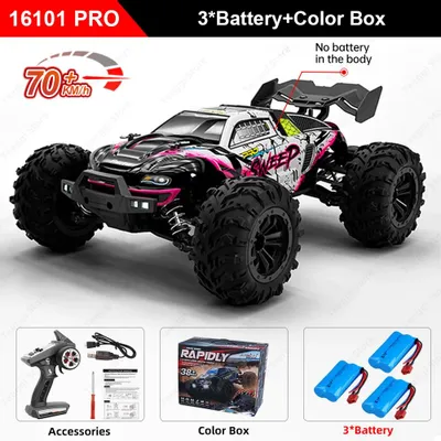 Produktbild von Ferngesteuertes RC-Auto - 16101 Pro Offroad-Auto - Maßstab 1:16 - 4WD - 70 km/h - LED-Beleuchtung - Drift - Rot