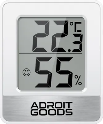 Produktbild von AdroitGoods - Digitales Hygrometer Innenraumthermometer - Weiß - Temperatur-Feuchtigkeitsmesser